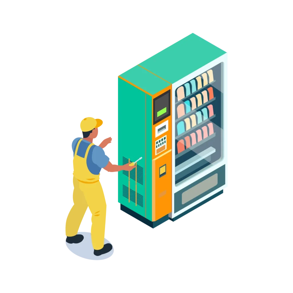 Ilustración de máquina vending para Asistencia y soporte técnico