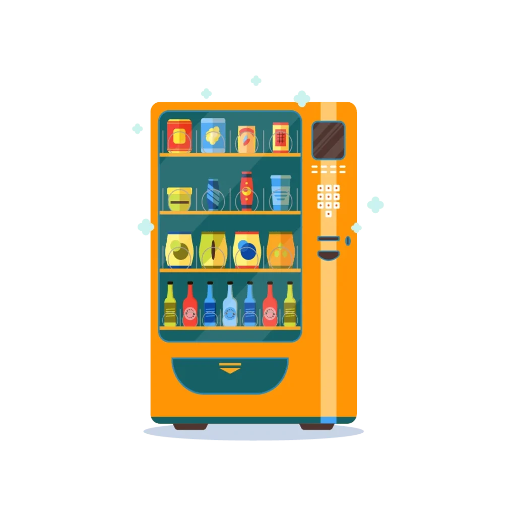 Ilustración de máquina vending para Higiene y seguridad certificada