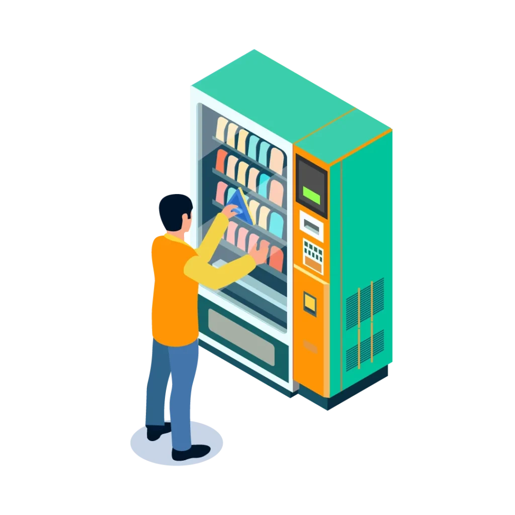 Ilustración de máquina vending para Limpieza y mantenimiento